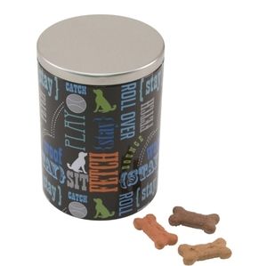 NEW Advantus PawPrints Treat Tin, Large, Gray